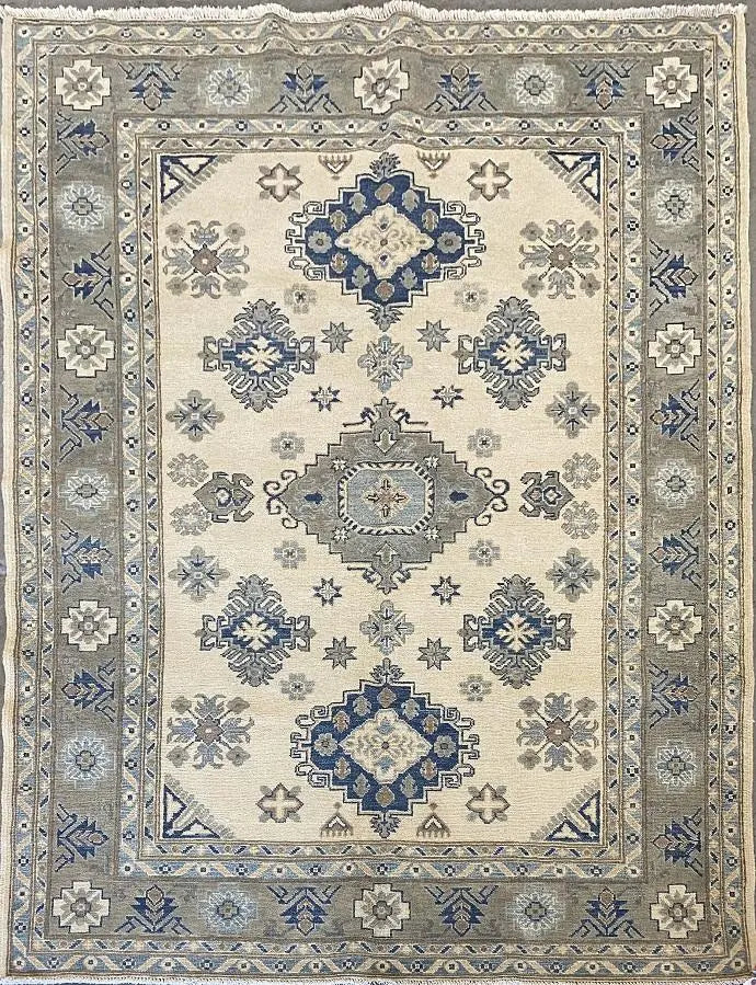 One Of The Kind Afghani Khotan Rug 5'5" x 7'7"